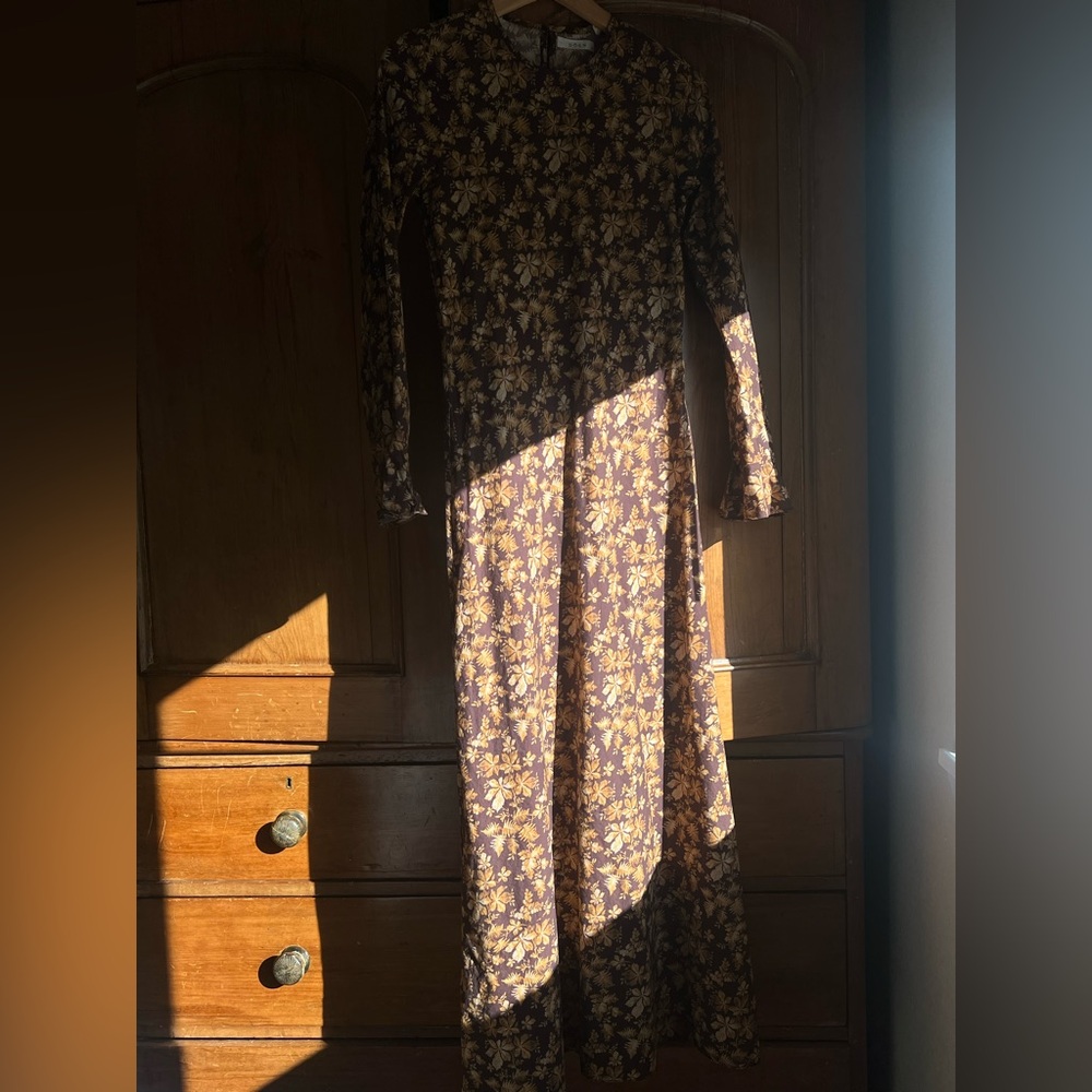 Doen Brown Floral Long Sleeve Dress - Picture 3 of 5